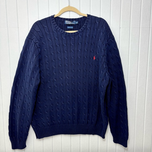 Ralph Lauren Other - Ralph Lauren Men's Navy Blue Crew neck Cable Knit classic Sweater size XXL